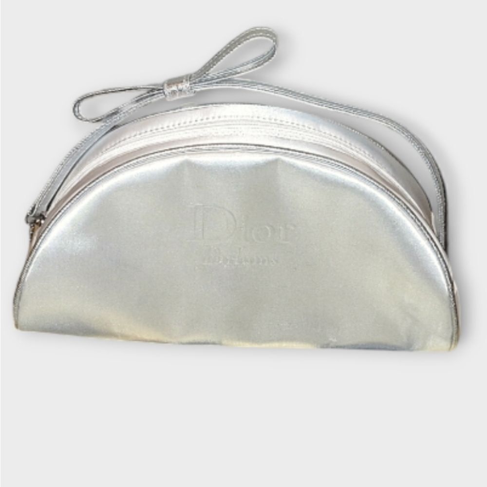 DIOR Parfums Cosmetic Case Bag White Silver